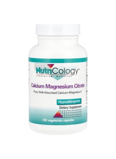 Nutricology Nutricology, Calcium Magnesium Citrate, 100 Vegetarian Capsules  - Image 1