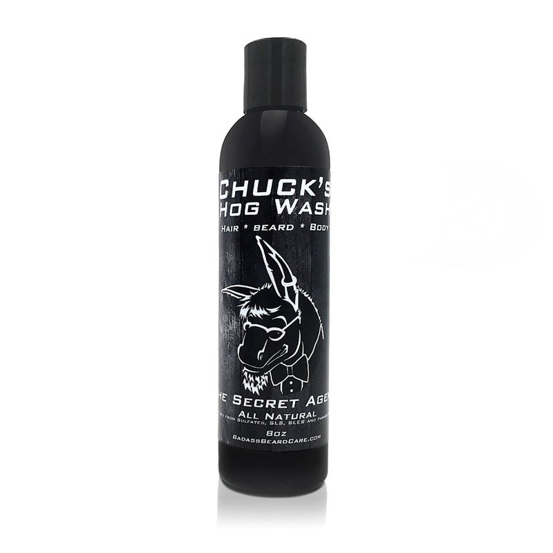 Chucks Hog Wash  All Natural Beard and Body Wash  The Secret Agent Scent 8 oz  Leaves Your Beard Softer than its Ever Been and is Suitable for Daily Use