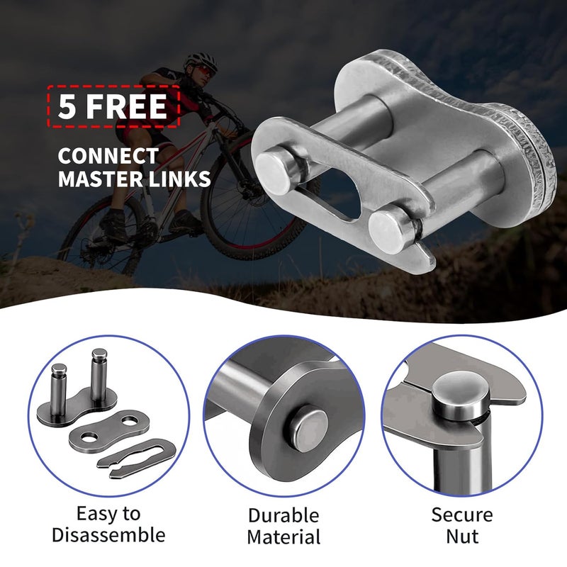 Belleone 420 Roller Dirt Bike Chain 90 Link with Chain Breaker, 420 Rear Drive Chain Fits for 196cc Cole Man BT200X CT200U CT200U-EX Baja Warrior Heat MB165 MB200, 5 Free Master Links Included - Image 3