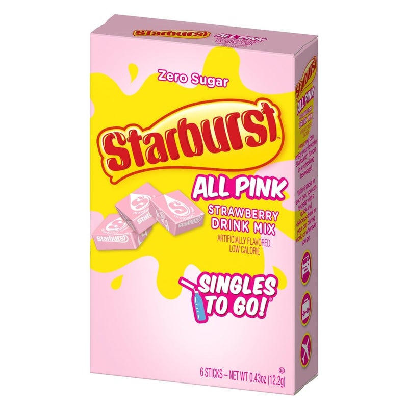 SINGLES TO GO! Starburst Singles to Go Variety Pack: All 5 Flavors (Raspberry, Cherry, Fruit Punch, Strawberry and Lemon) - 1 Box Each - Image 2