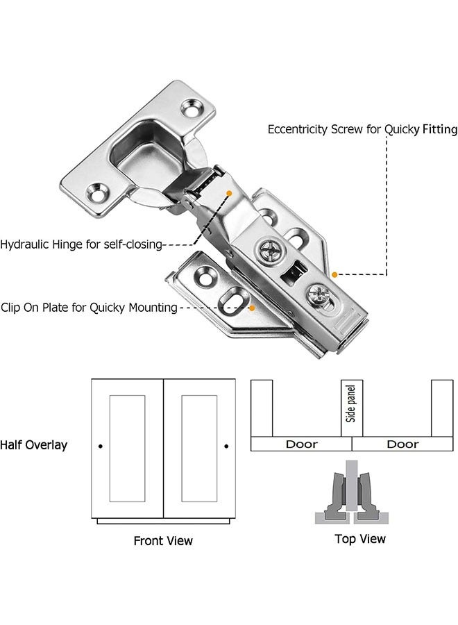 6 قطعة مطبخ مجلس الوزراء الباب يتوقف إغلاق لينة ، الفولاذ المقاوم للصدأ مجلس الوزراء خفية يتوقف مجلس الوزراء ومجلس الوزراء ورفوف الكتب والاكسسوارات الأجهزة ، والفضة - Image 5