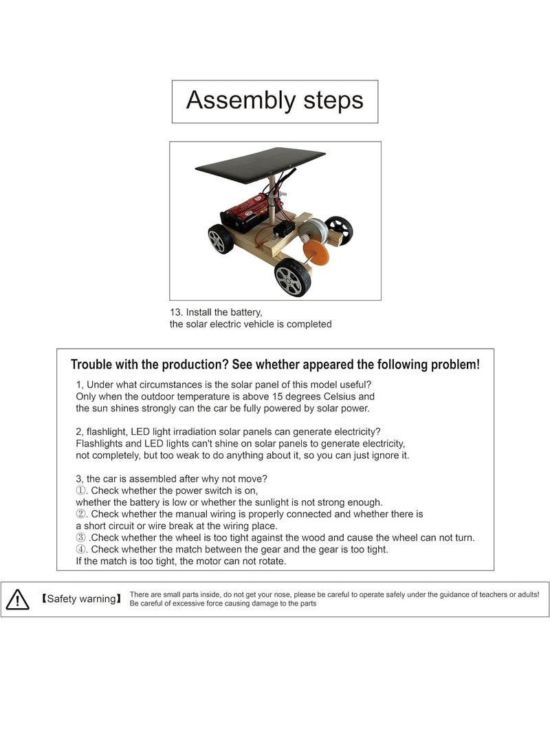 VUCATIN - Solar Car Model Kits to Build Science Experiment Kit for Applicable to Youth Age Robotic Stem Project Build Educational DIY STEM Set - Image 1