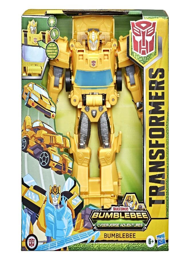 TRANSFORMERS - Transformers Toys Bumblebee Cyberverse Adventures Dinobots Unite Roll N’ Change Bumblebee Push-to-Convert Action Figure, 6 and Up, 10-inch, Yellow - Image 1