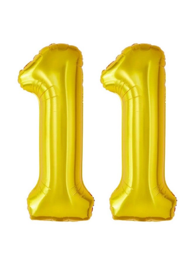 Balloonistics Solid 11 Number Foil Balloon 17" Inch Balloon (Gold) -Pack of 2 - Image 1