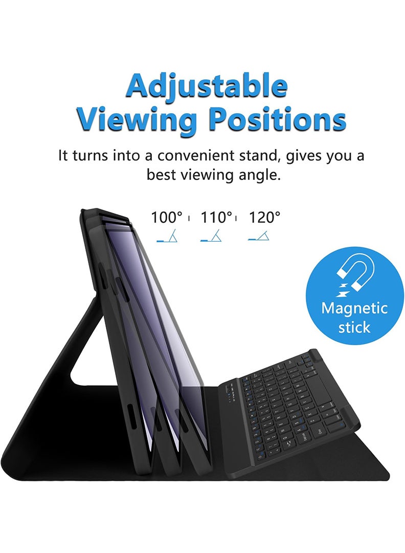 Theodor Keyboard Case for Samsung Galaxy Tab A11 Plus 2025/A9 Plus 11 Inch Slim Lightweight Stand Cover with Magnetically Detachable Wireless Bluetooth Keyboard- Black - Image 5