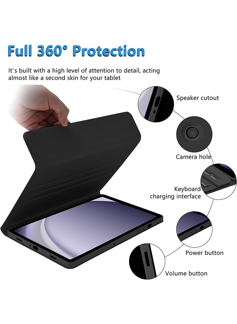 Theodor Keyboard Case for Samsung Galaxy Tab A11 Plus 2025/A9 Plus 11 Inch Slim Lightweight Stand Cover with Magnetically Detachable Wireless Bluetooth Keyboard- Black - Image 3