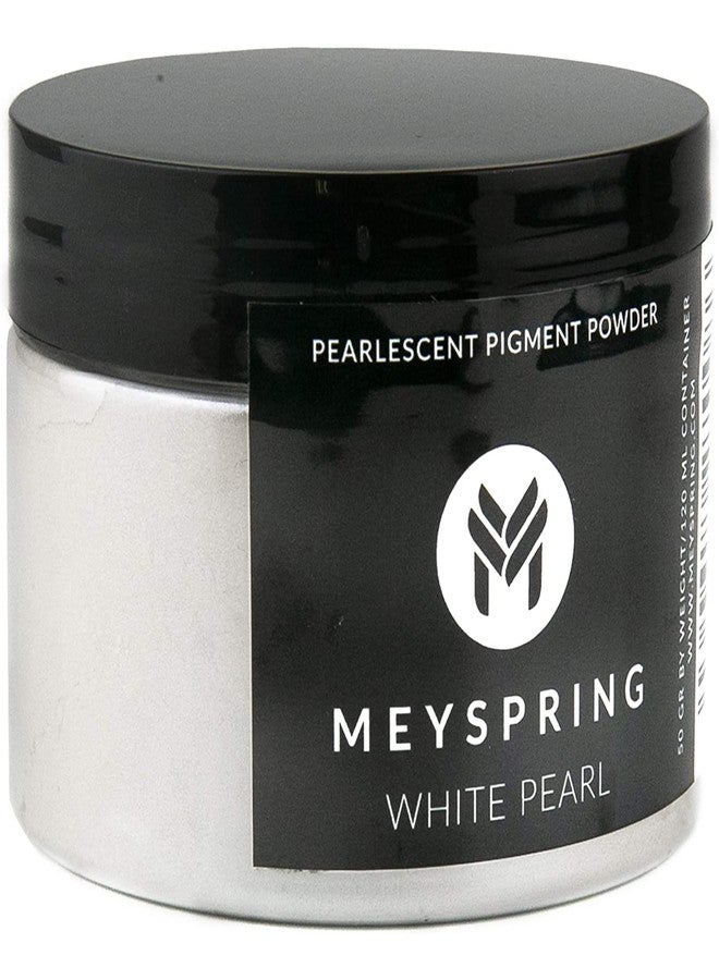 MEYSPRING White Pearl Mica Powder - 50g - White Resin Art Pigment - Mica Powder for Epoxy Resin - UV Resin Dye - Image 1