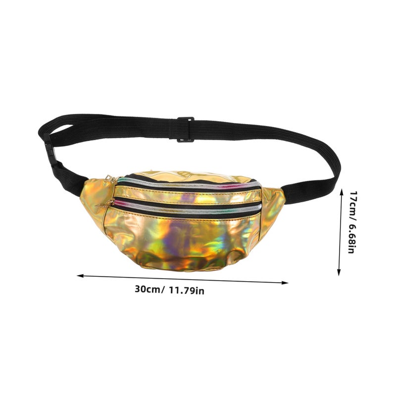 Adjustable Strap Fanny Pack For Women Waist Chest Bag Hiking Outdoor Festival Black - Image 3