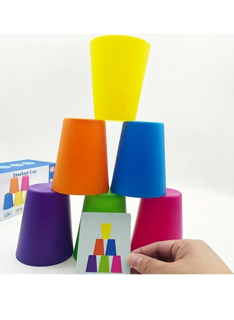 Brain Battle Stacking Cups - Interactive Cognitive Development Toy for Kids, Enhancing Thinking, Logic, and Focus Through Competitive Speed Challenges; Ideal for Kindergarten, Family Fun, and Party Games for All Ages