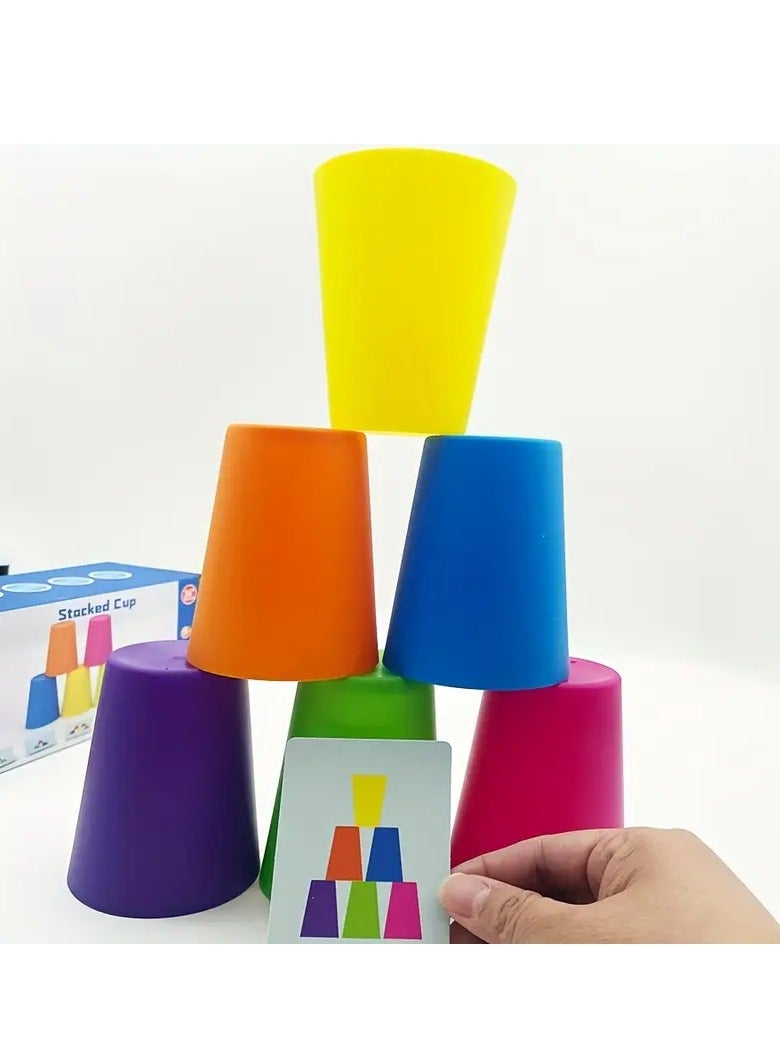 Brain Battle Stacking Cups - Interactive Cognitive Development Toy for Kids, Enhancing Thinking, Logic, and Focus Through Competitive Speed Challenges; Ideal for Kindergarten, Family Fun, and Party Games for All Ages