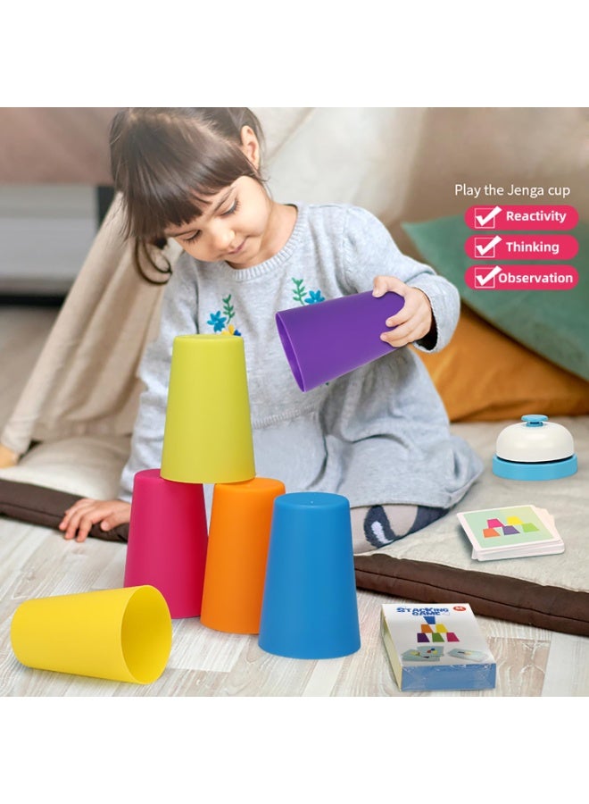 Brain Battle Stacking Cups - Interactive Cognitive Development Toy for Kids, Enhancing Thinking, Logic, and Focus Through Competitive Speed Challenges; Ideal for Kindergarten, Family Fun, and Party Games for All Ages