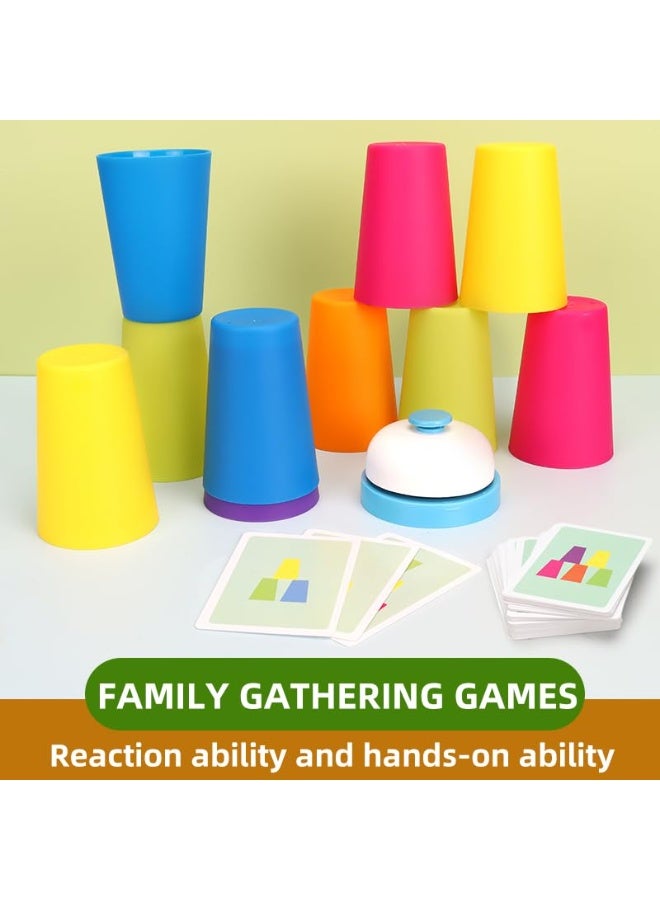 Brain Battle Stacking Cups - Interactive Cognitive Development Toy for Kids, Enhancing Thinking, Logic, and Focus Through Competitive Speed Challenges; Ideal for Kindergarten, Family Fun, and Party Games for All Ages