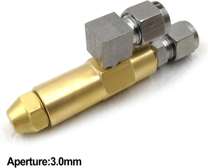 RichVibe Dual Siphon Waste Oil Burner Nozzle Brass and Stainless Steel for Crude Oil Heavy Oil Atomizer Adjustable Spray Angle 1/8 Inch Inlet(3.0mm) - Image 2