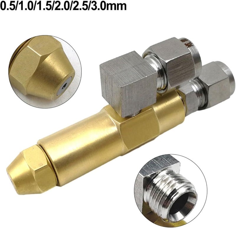 RichVibe Dual Siphon Waste Oil Burner Nozzle Brass and Stainless Steel for Crude Oil Heavy Oil Atomizer Adjustable Spray Angle 1/8 Inch Inlet(3.0mm) - Image 5