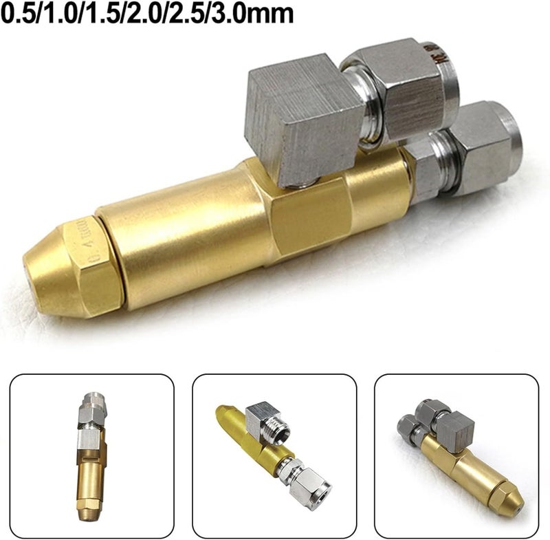 RichVibe Dual Siphon Waste Oil Burner Nozzle Brass and Stainless Steel for Crude Oil Heavy Oil Atomizer Adjustable Spray Angle 1/8 Inch Inlet(3.0mm) - Image 4