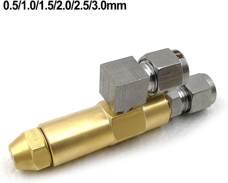 RichVibe Dual Siphon Waste Oil Burner Nozzle Brass and Stainless Steel for Crude Oil Heavy Oil Atomizer Adjustable Spray Angle 1/8 Inch Inlet(3.0mm) - Image 3