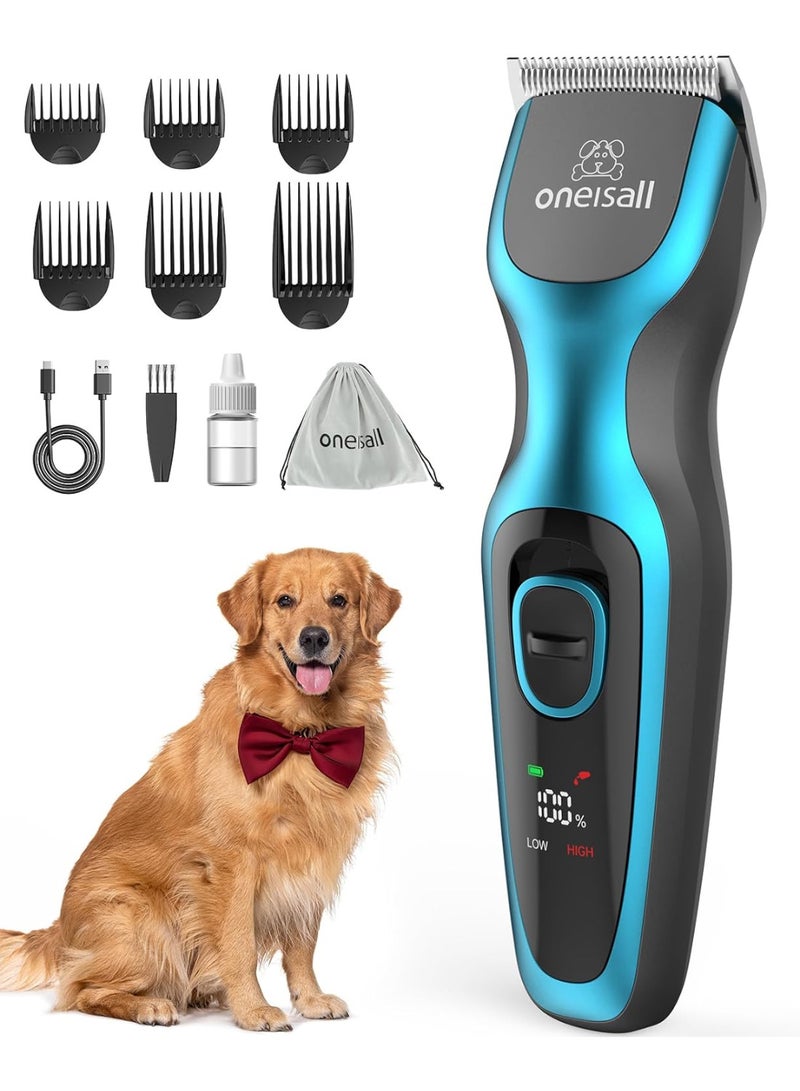 Oneisall Dog Clippers Professional for Thick Hair, Heavy-Duty Pet Grooming Clippers with Detachable Metal Blade, Cordless with Cord Backup for Pet Owners - Image 1