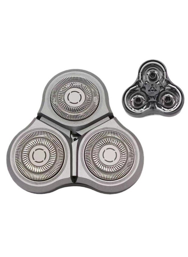 Dual-Layer Blade Steel Electric Shaver Head Black/Silver，Shaver Replacement Head for Rotary Shavers  - Image 1