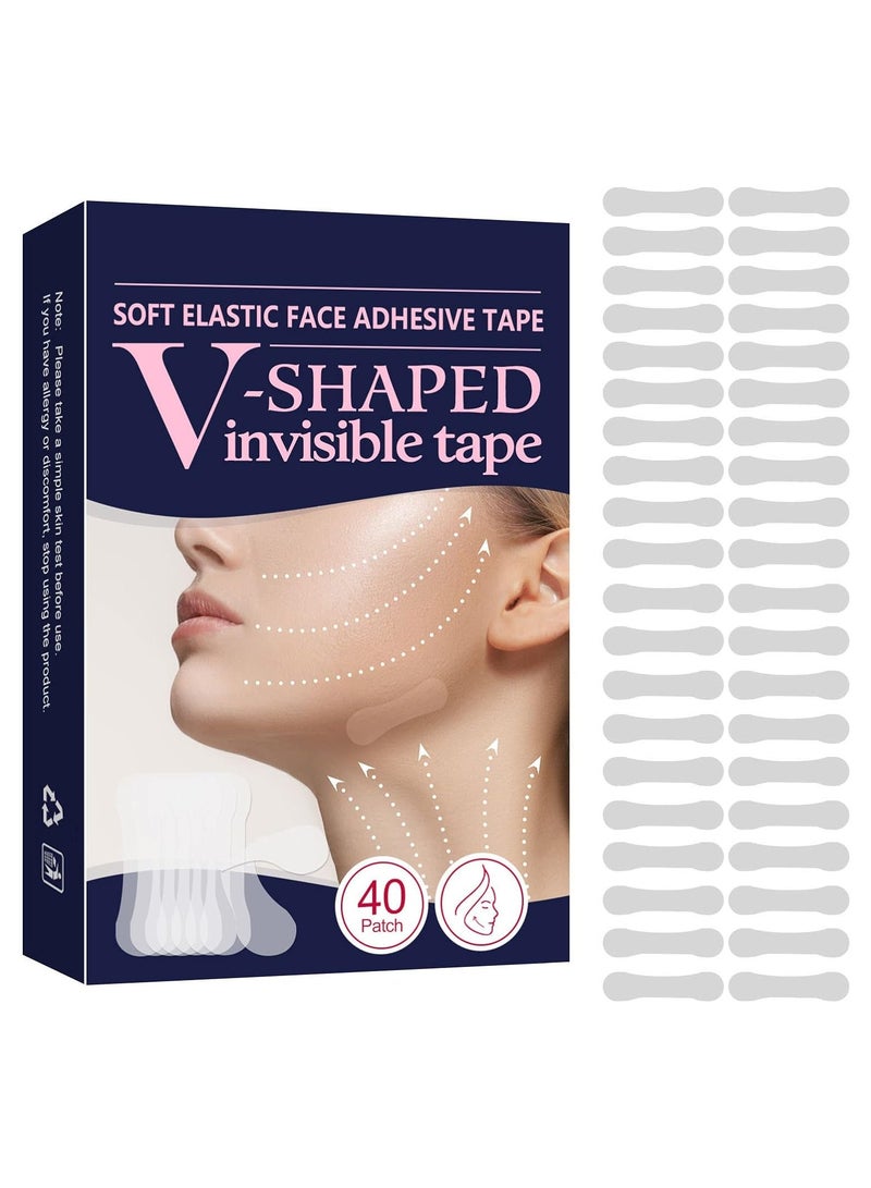 DubaiGallery Face Lift Tape, Instant Face Lifting Tape, Invisible Waterproof Face Thin Stickers with High Elasticity for Face and Neck Lift, Makeup Tools to Improve Facial Line and Hide Wrinkles, 40 Pcs - Image 1