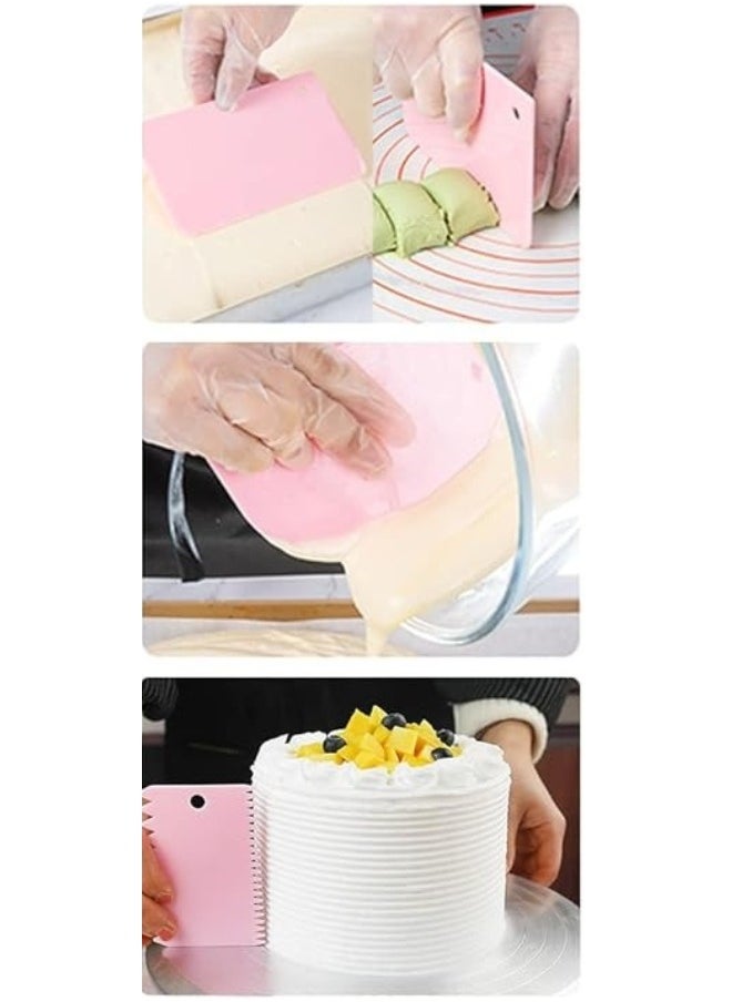 Happy Home Set of 3 Cake Decorating Tools Plastic Cake Scraper Dough Cutter and Dough Scraper.  - Image 4