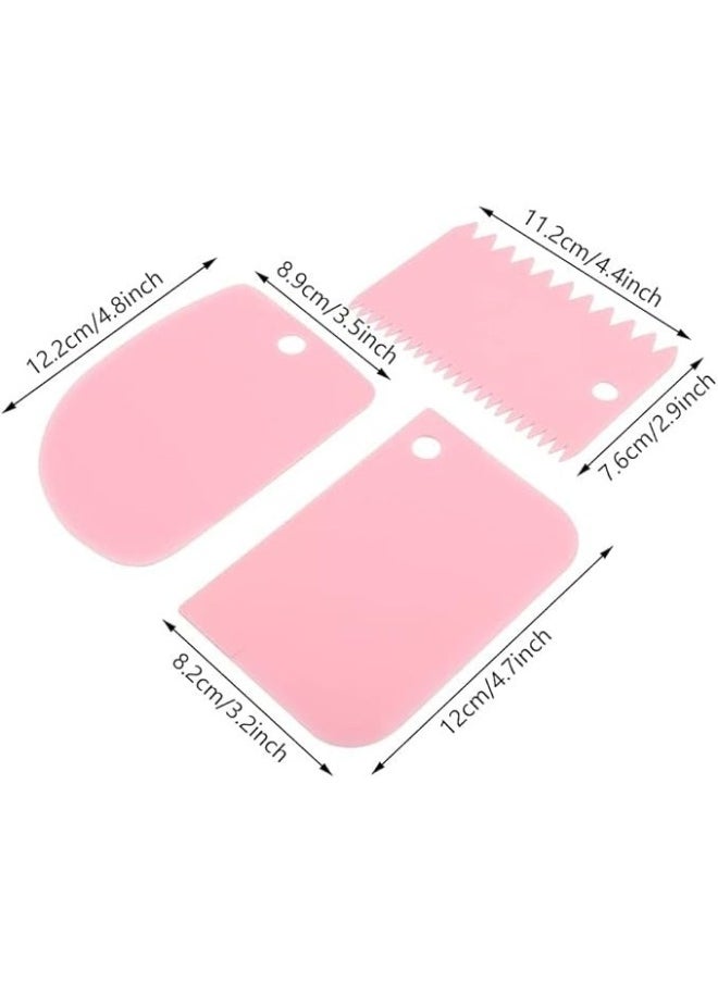 Happy Home Set of 3 Cake Decorating Tools Plastic Cake Scraper Dough Cutter and Dough Scraper.  - Image 3