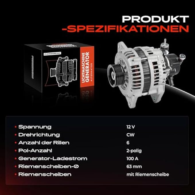 Frankberg Alternator Generator Compatible with Astra G CC F08 F48 1.7L 2000-2005 Combo Tour 1.7L 2001-2004 Corsa C F08 F68 1.2L 1.7L 2000-2009 Meriva X03 1.7L 2003-2009 10 Replace# LR1100502 - Image 4