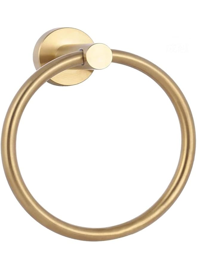 Green Tiger Brushed Towel Ring Hand Towel Holder Stainless Steel Simple Round Towel Hanger for Contemporary Bathroom Farmhouse Kitchen Organizer Wall Mounted（Gold）