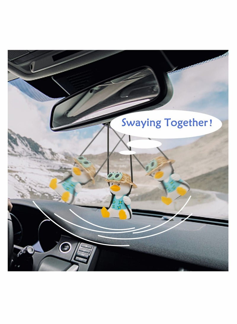 إكسفور لطيف سوينغ بطة سيارة قلادة مرايا الرؤية الخلفية الداخلية سحر زخرفة غرفة ديكور للمنزل داخلي - Image 3