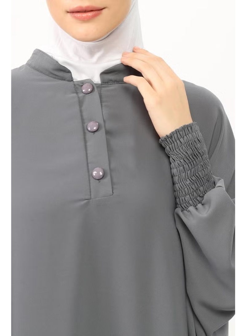 Altobeh Sultanbas Nikapli Chador Jilbab Khimar Abaya Elastic Sleeve Judge Collar Veiled Abaya Medina Silk - Image 5