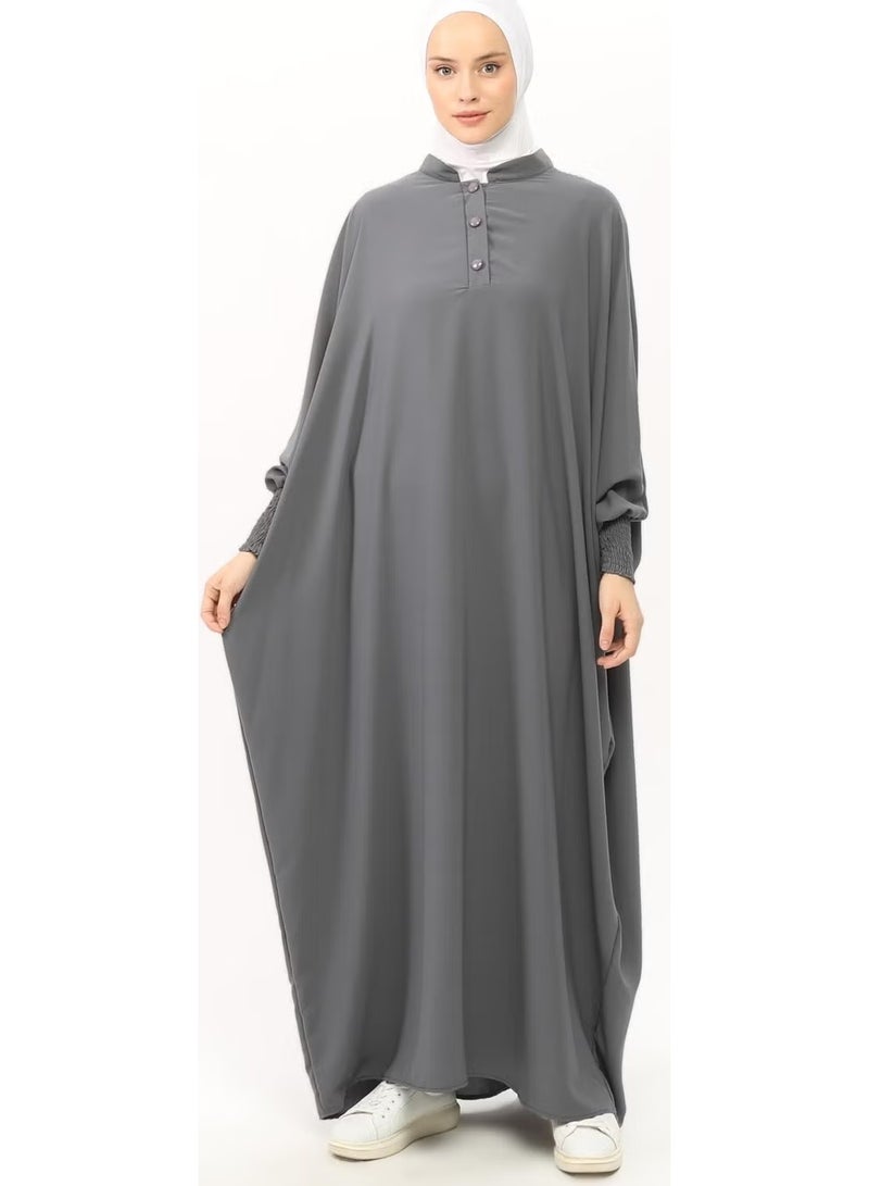 Altobeh Sultanbas Nikapli Chador Jilbab Khimar Abaya Elastic Sleeve Judge Collar Veiled Abaya Medina Silk - Image 4