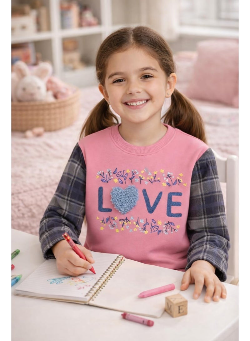 كيوي سويتيشرت بناتي مبطن بالقطن 100%، خامة سميكة مقاومة للوبر والتلاشي، دافئ وناعم، تصميم عصري ومريح للفتيات من 2 إلى 7 سنة - Image 3