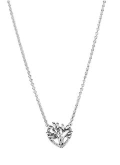 PANDORA Jewelry Heart Family Tree Cubic Zirconia Necklace in Sterling Silver