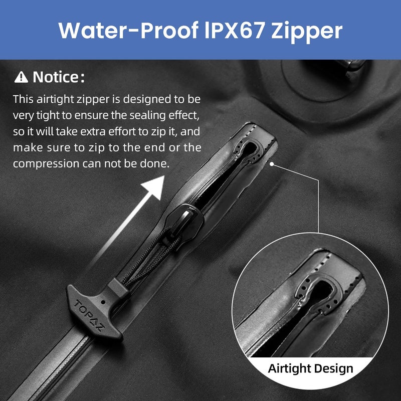 BAGAIL حقيبة BAGAIL TPU للتفريغ للسفر، حقيبة ضغط قابلة لإعادة الاستخدام بسحاب مقاوم للماء IPX8، توفر المساحة للحقائب، والحقائب الظهر، والحقائب المحمولة (كبير جداً، بدون مضخة) - Image 4