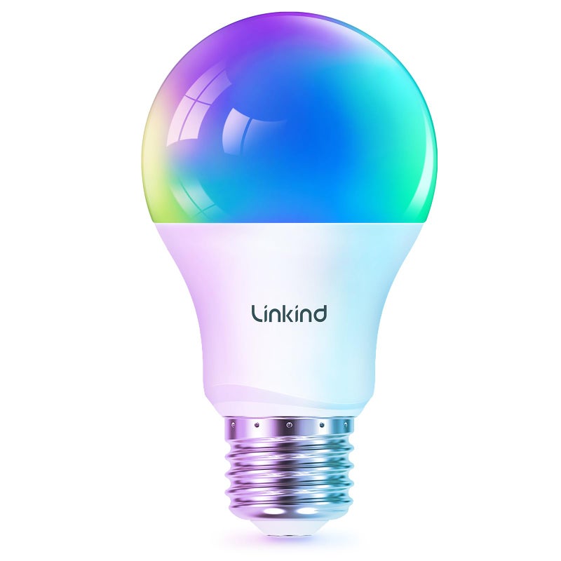 Linkind WiFi Smart Light Bulbs, Alexa Light Bulb Work with Alexa, Google Home, RGBTW 16 Million Color Changing Light Bulbs Dimmable, Mood Lighting, 2.4GHz Only, A19 E26 WiFi Bulb 60W 800LM 1 Pack - Image 1