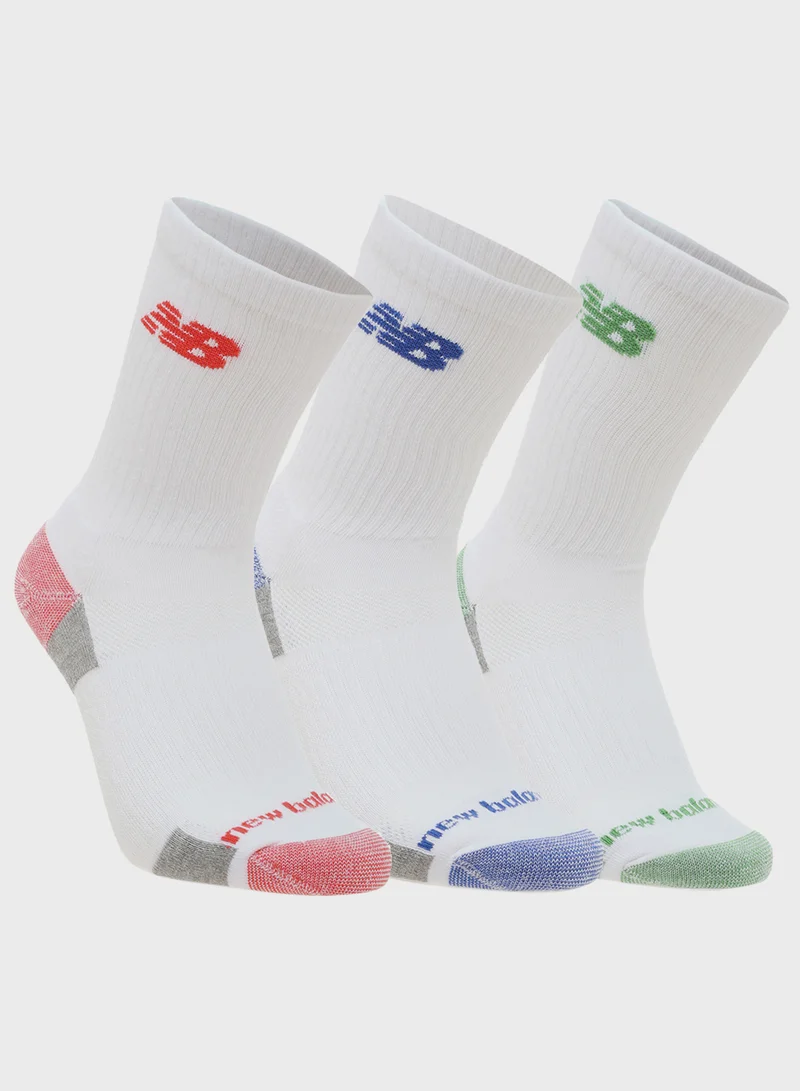 نيو بالانس 3 Pack Performance Cushioned Crew Socks