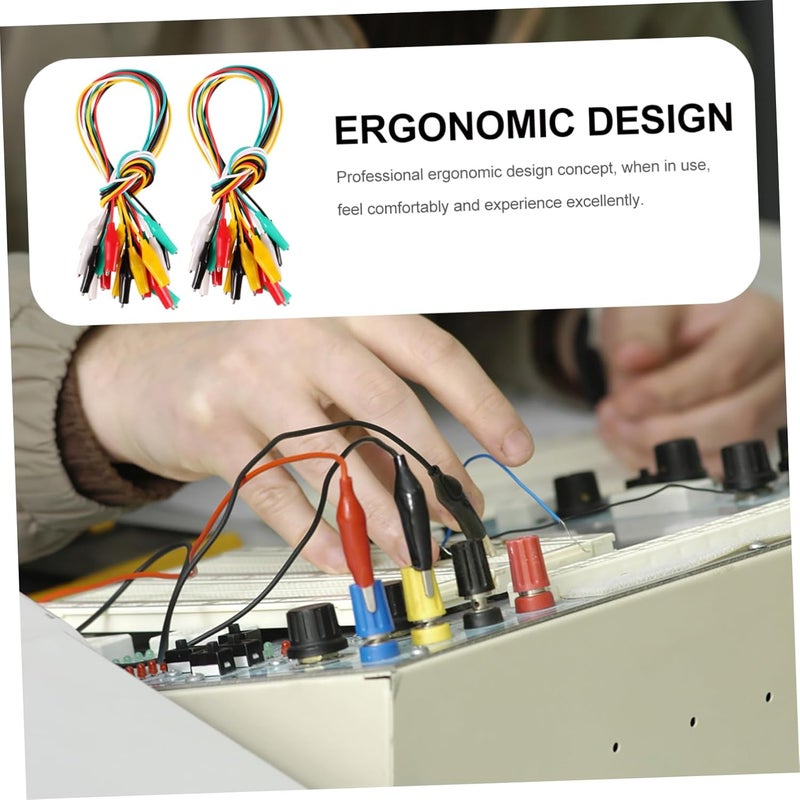 40 قطعة مجموعة كابلات اختبار ملقط التمساح المعزولة للإلكترونيات تركيب الحائط - Image 3