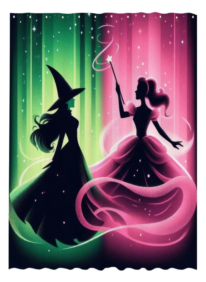 Funnytree Witch Shower Curtain, Girls Friendship Bathroom Decor, Fabric Durable Easy Care Washable, 72"X72"(Hooks Not Included) SC00006-002 - Image 1