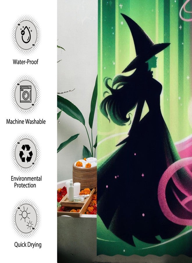 Funnytree Witch Shower Curtain, Girls Friendship Bathroom Decor, Fabric Durable Easy Care Washable, 72"X72"(Hooks Not Included) SC00006-002 - Image 4