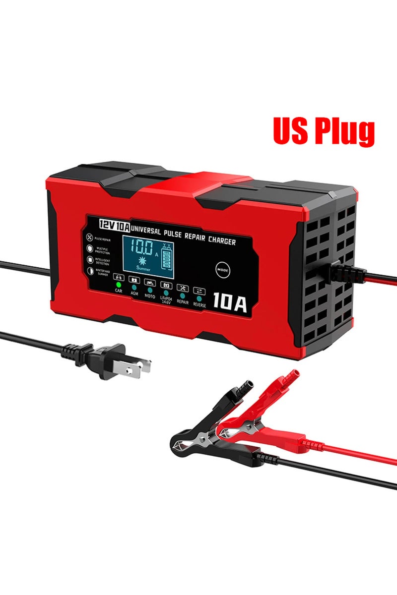 12V 10A US Plug 12V 10A Car Battery Charger 14.6V 10A Electric Motorcycles Charger For Lifepo4 Lead
