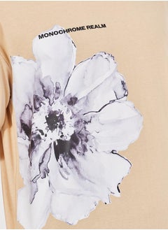 Styli Flower Print Oversized Cotton Rich T-Shirt  - Image 3