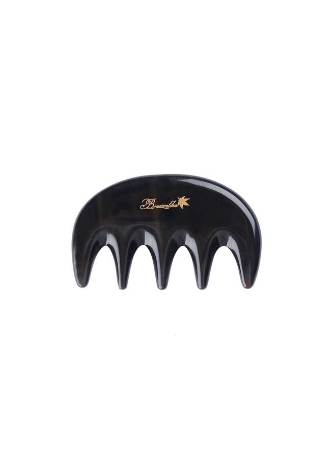 Breezelike - Wide Tooth Hair Comb No Static Mini Pocket Comb For Massage Natural Black Buffalo Horn Comb - Image 1