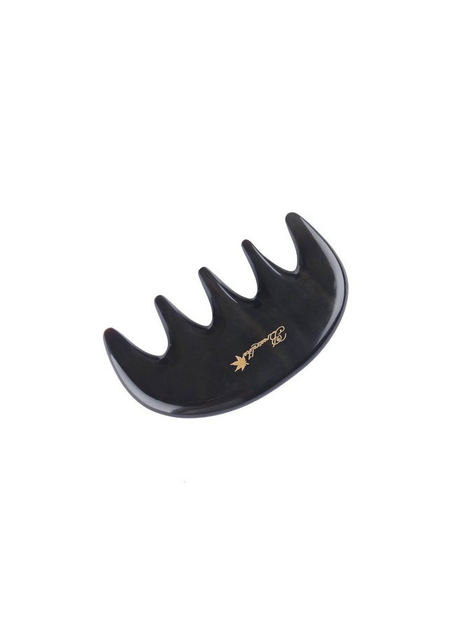 Breezelike - Wide Tooth Hair Comb No Static Mini Pocket Comb For Massage Natural Black Buffalo Horn Comb - Image 1