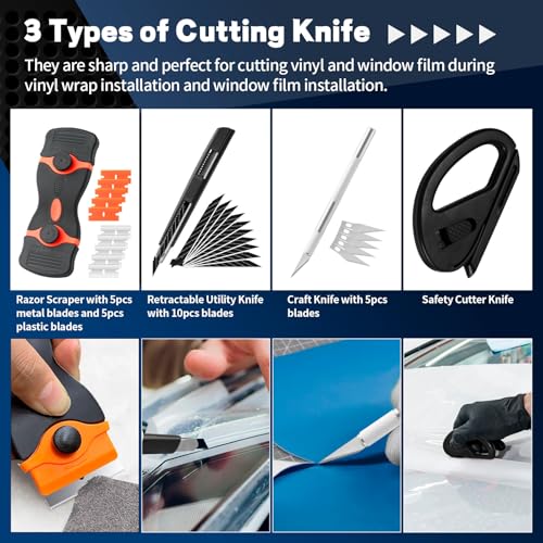 Arayker Car Window Tint Installation Tools Kit Window Film Tinting Kit Vehicle Glass Protective Film Installation Kit with 300ml Adjustable Spray Bottle for Car Tints, Window Film - Image 5