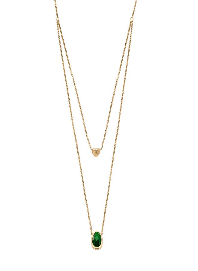 Skagen Women's Sofie Sea Glass Gold Stainless Steel Multi-Strand Necklace (Model: SKJ1855710) - Image 1