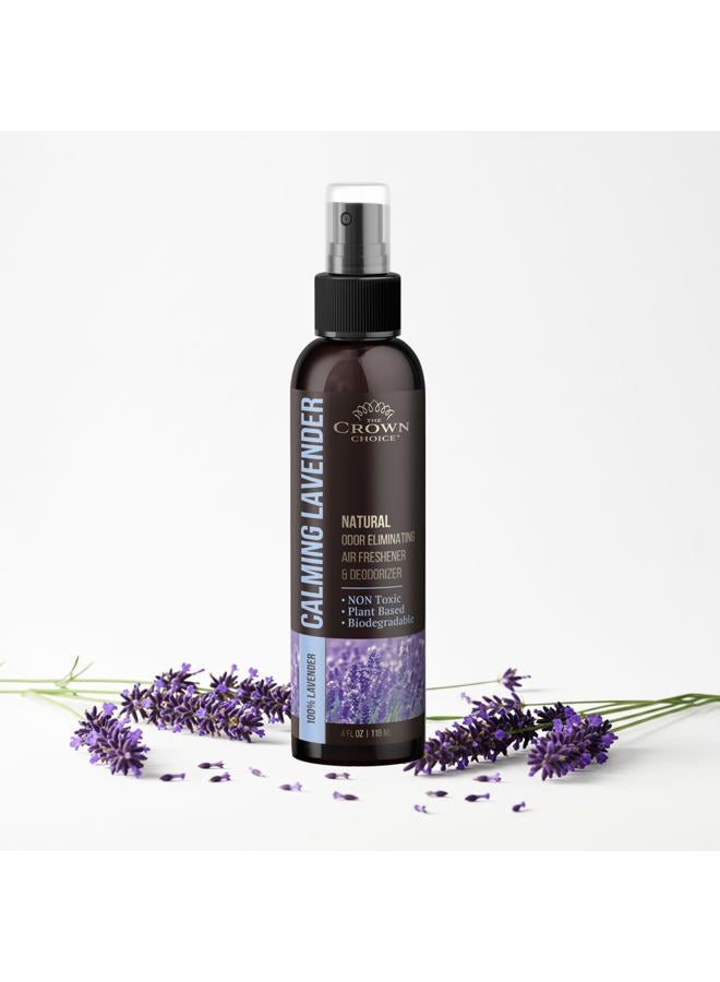 The Crown Choice Lavender Air Freshener Spray — Non-Toxic & Natural Essential Oil Spray—Odor Eliminator and Deodorizer for Home/Toilet/Room/Lounge/Fabric - Linen Spray for Bedding — 1 PK 4 Oz - Image 1