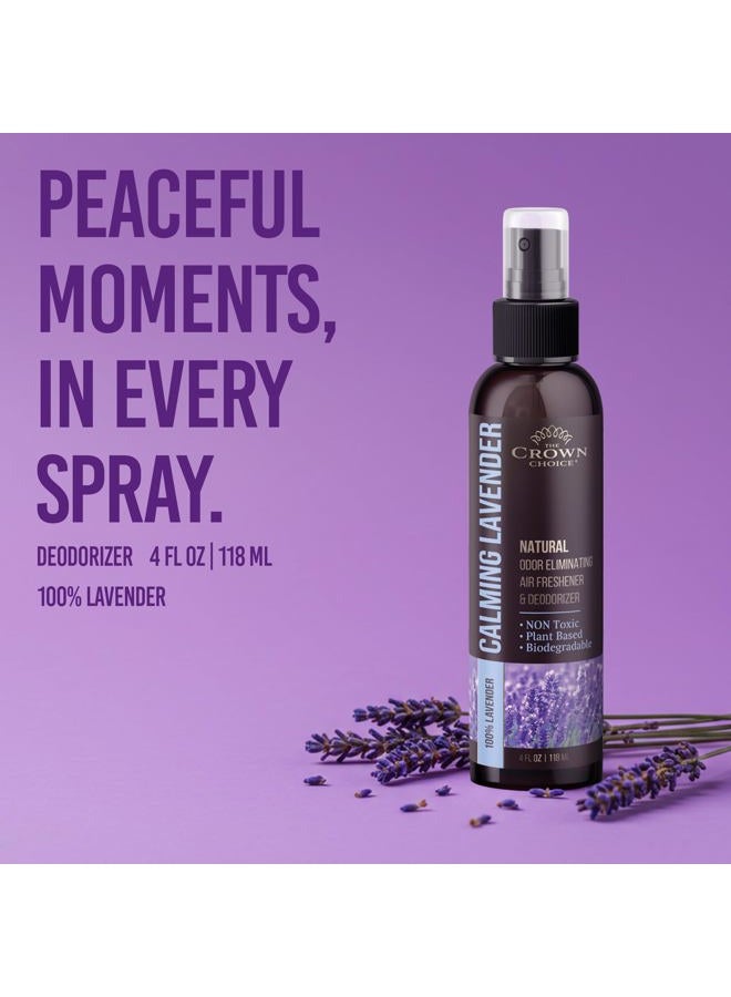 The Crown Choice Lavender Air Freshener Spray — Non-Toxic & Natural Essential Oil Spray—Odor Eliminator and Deodorizer for Home/Toilet/Room/Lounge/Fabric - Linen Spray for Bedding — 1 PK 4 Oz - Image 2