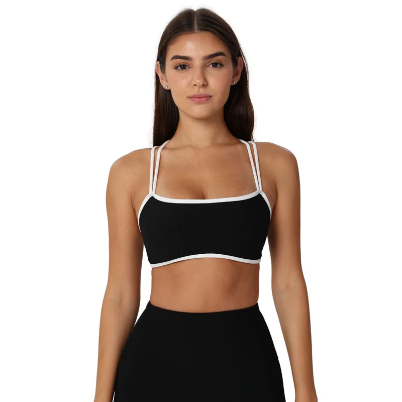 Mohuki Olivia Ribbed Yoga Bra - Black