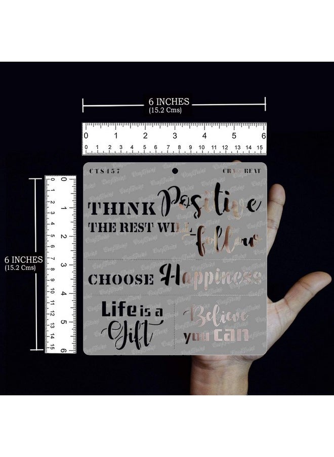 CrafTreat CrafTreat Word Stencils for Craft and Art - Think Positive - Size: 6X6 Inches - Quotes Stencils for Craft and Art - Home Decor Word Stencils - Wall Stencil Home Decoration  - Image 2