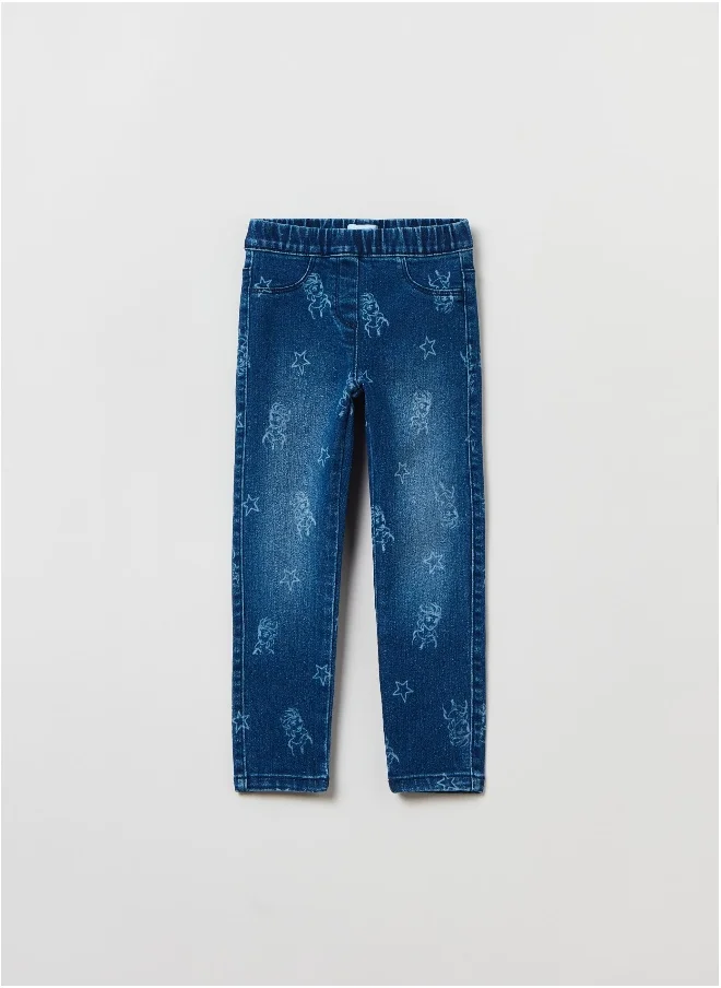 او في اس Jeggings with Elsa and stars print