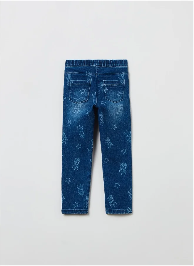 او في اس Jeggings with Elsa and stars print